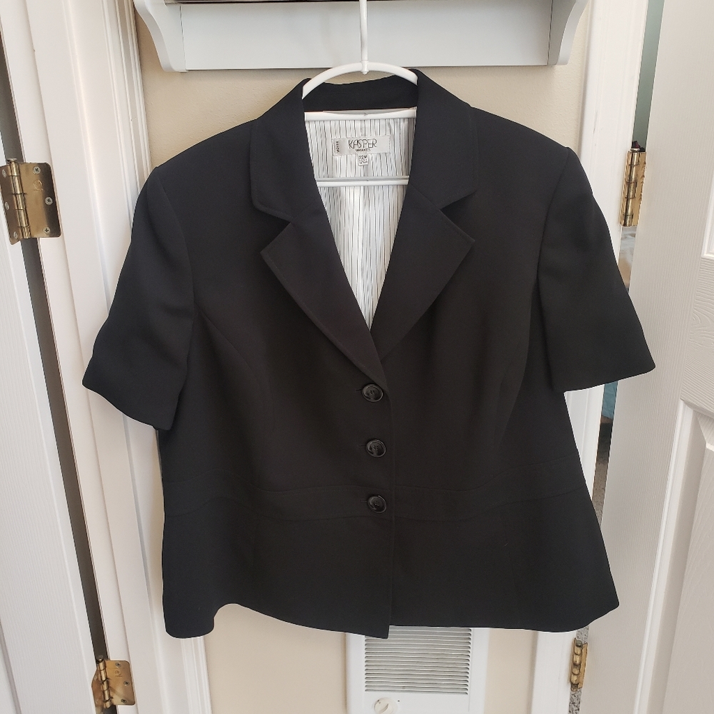 Kasper womens black short sleeved suit jacket